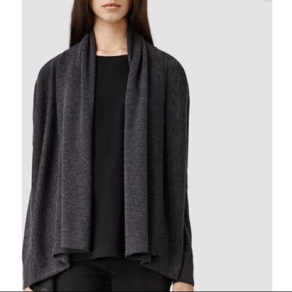AllSaints Gray Awry Cardigan | L